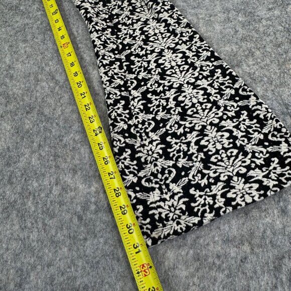 By Anthropologie Flare Pants High Waist Stretch Black White Boho Sz XS - Picture 3 of 13